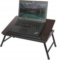 Taitettava kannettavan tietokoneen pöytä, ruskea hinta ja tiedot | Tietokonepöydät ja työpöydät | hobbyhall.fi