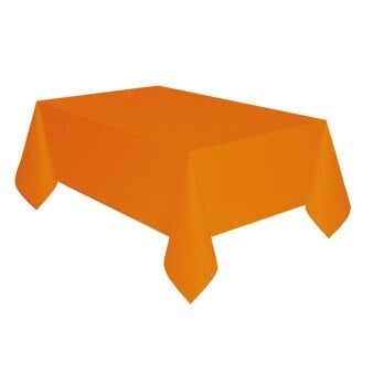 Muovinen pöytäliina 137x274 cm oranssi hinta ja tiedot | Tarjoiluastiat ja aterimet juhliin | hobbyhall.fi