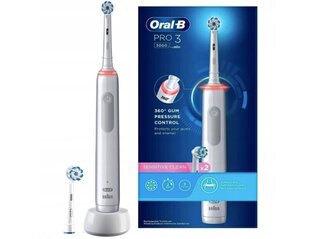 Sähköhammasharja Oral-B Pro3 3000 White Sensitive Clean hinta ja tiedot | Sähköhammasharjat | hobbyhall.fi