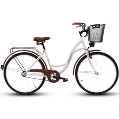 Kaupunkipyörä Goetze Eco 26", valkoinen/ruskea hinta ja tiedot | Polkupyörät | hobbyhall.fi