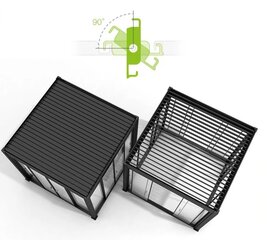 Katos Sky Pergola 3x4m (harmaa, moottoroitu katto, LED-valo) hinta ja tiedot | Puutarhapaviljongit | hobbyhall.fi