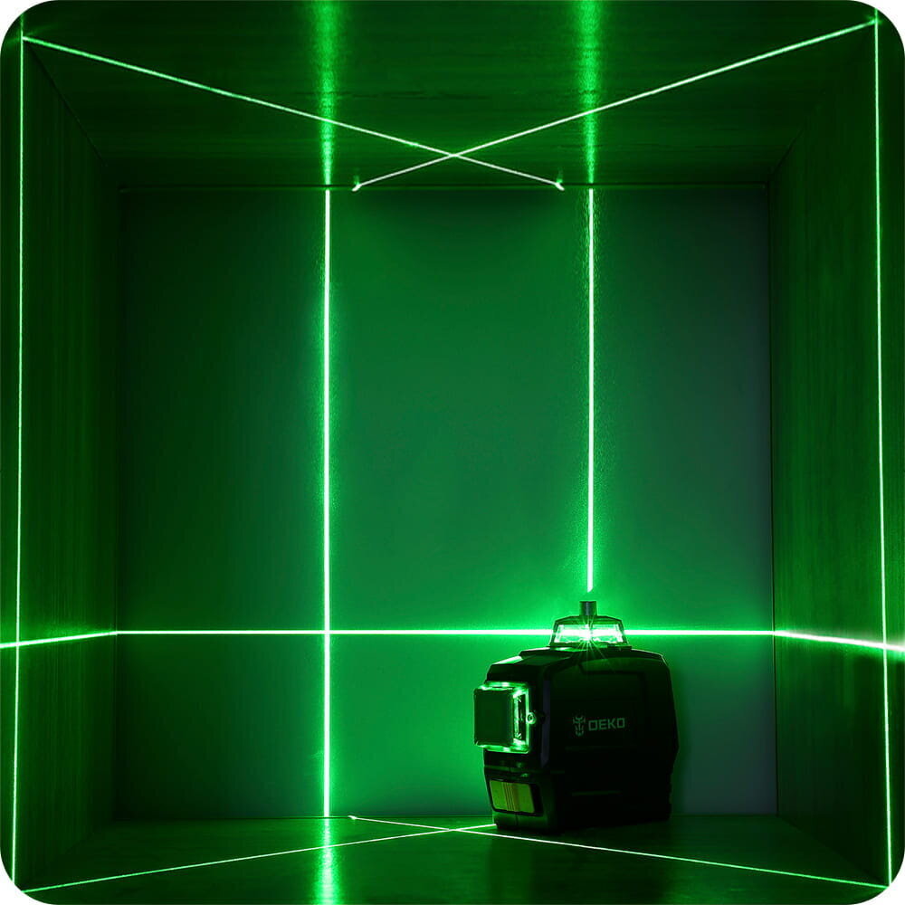 Lasertason DEKO 360°, vihreä säde hinta ja tiedot | Käsityökalut | hobbyhall.fi