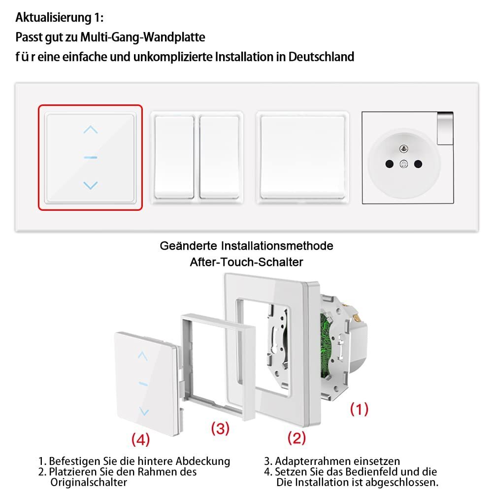 Smart WiFi Rullasuljinkytkin MOES, ‎WS-Y-EUTC-WH-MS, valkoinen hinta ja tiedot | Kytkimet ja pistorasiat | hobbyhall.fi