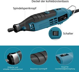 ORFELD-monitoimityökalu, 127 lisälaitetta, 160 W, 10 000–36 000 rpm hinta ja tiedot | Käsityökalut | hobbyhall.fi