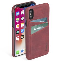 Puhelinkotelo Krusell Sunne 2 Card Cover Apple iPhone XS Max -puhelimelle, punainen hinta ja tiedot | Puhelimen kuoret ja kotelot | hobbyhall.fi