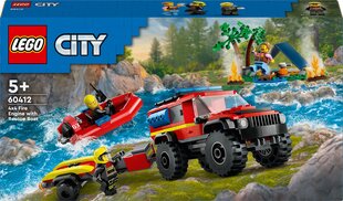 60412 Lego® City 4x4 paloauto ja pelastusvene hinta ja tiedot | LEGOT ja rakennuslelut | hobbyhall.fi