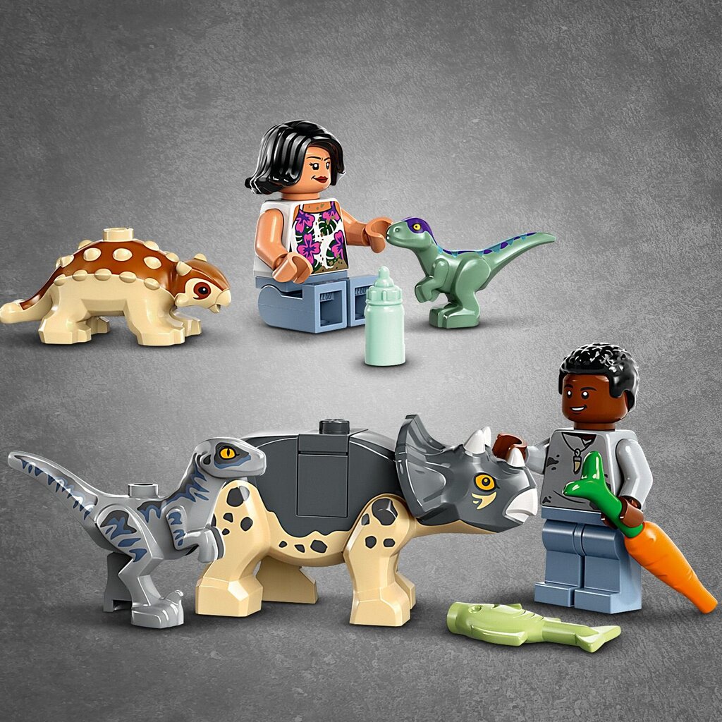 76963 LEGO® Jurassic World Baby Dinosaur Rescue Center dinosaurusten pelastuskeskus hinta ja tiedot | LEGOT ja rakennuslelut | hobbyhall.fi