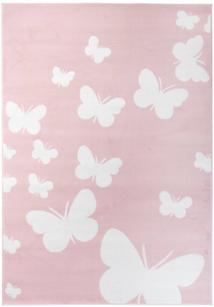 Lasten matto Butterfly pinkki, 120x170cm hinta ja tiedot | Isot matot | hobbyhall.fi