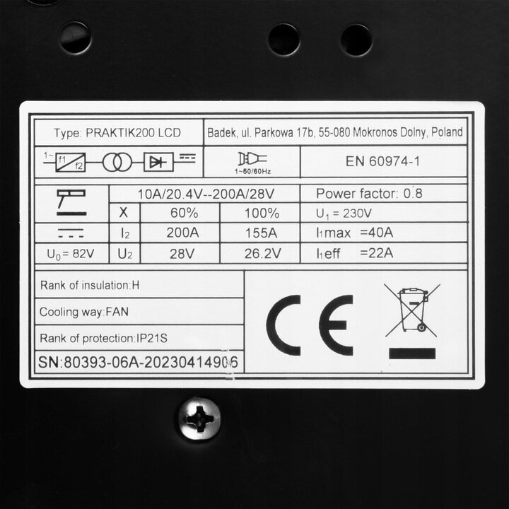 Invertterihitsauskone Ideal, 10-200 A 230 7,3 kVA hinta ja tiedot | Hitsauslaitteet | hobbyhall.fi