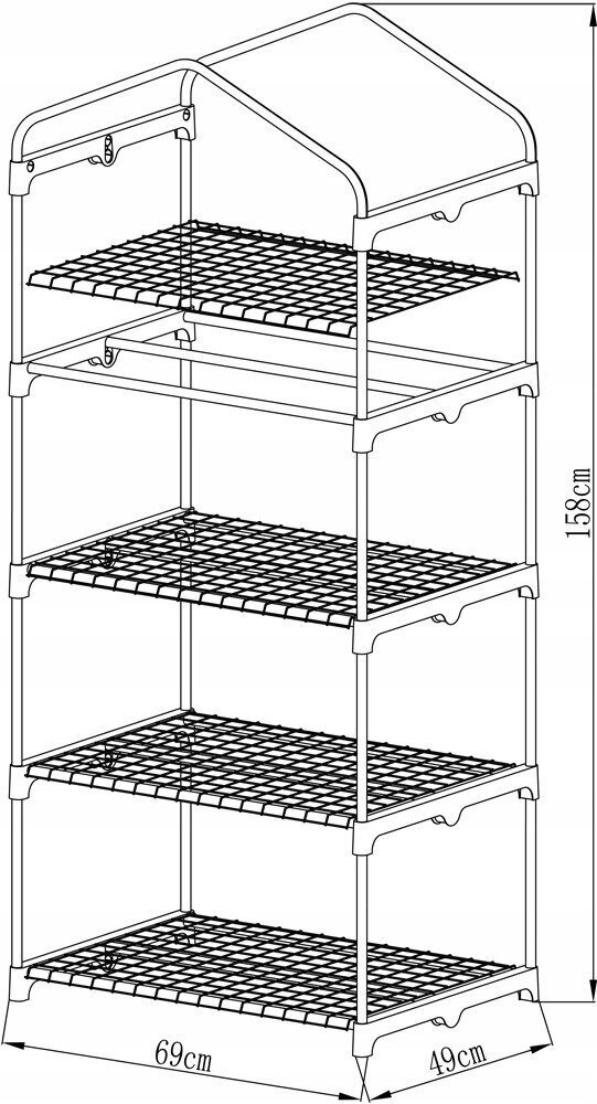 Kasvihuone-taimitarha Fluxar Home, 0,49 x 0,69 m x 158 cm hinta ja tiedot | Kasvihuoneet | hobbyhall.fi