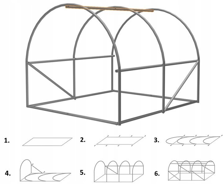 Puutarhakasvihuone Fluxar Home S4, 4 m² 200 x 200 cm, vihreä hinta ja tiedot | Kasvihuoneet | hobbyhall.fi