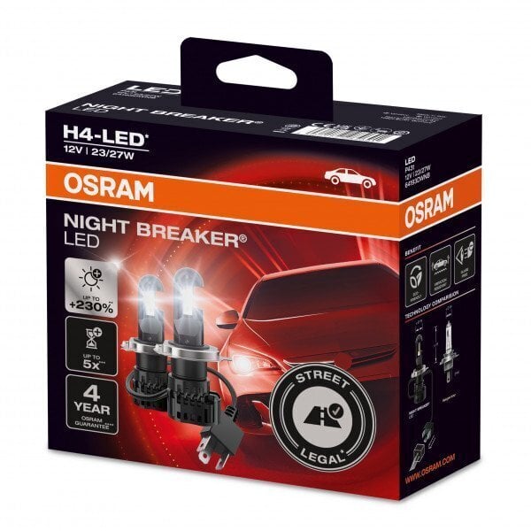 Autovalot Osram Night Breaker H4-LED, 2 kpl hinta ja tiedot | Polttimot | hobbyhall.fi