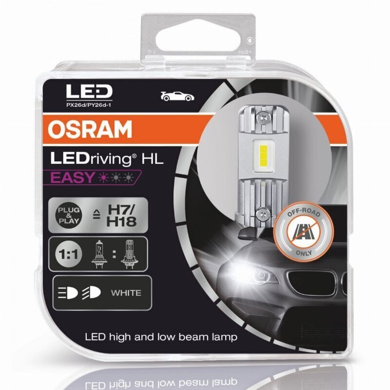 Auton polttimot Osram LEDriving HL Easy H7/H18, 2 kpl hinta ja tiedot | Polttimot | hobbyhall.fi
