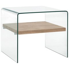 vidaXL Sohvapöytä kirkas 50x50x45 cm karkaistu lasi hinta ja tiedot | Sohvapöydät | hobbyhall.fi