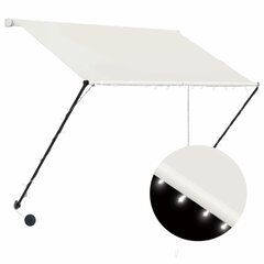 vidaXL Sisäänkelattava markiisi LEDillä 200x150 cm kerma hinta ja tiedot | Aurinkovarjot ja markiisit | hobbyhall.fi