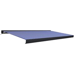 vidaXL Moottoroitu kasettimarkiisi 500x300 cm sininen ja valkoinen hinta ja tiedot | Aurinkovarjot ja markiisit | hobbyhall.fi