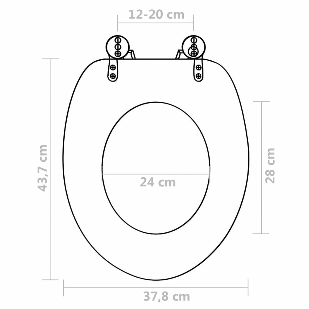 vidaXL WC-istuimet hard-close kansilla 2 kpl MDF posliinikuosi hinta ja tiedot | WC-istuimen lisätarvikkeet | hobbyhall.fi