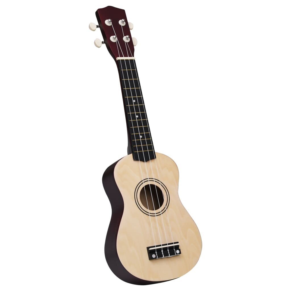 vidaXL Sopraano ukulelesarja laukulla lapsille vaalea puu 21" hinta ja tiedot | Kitarat | hobbyhall.fi