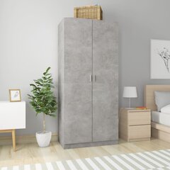 vidaXL Vaatekaappi betoninharmaa 90x52x200 cm lastulevy hinta ja tiedot | Kaapit | hobbyhall.fi