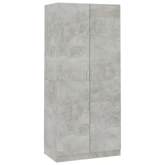 vidaXL Vaatekaappi betoninharmaa 90x52x200 cm lastulevy hinta ja tiedot | Kaapit | hobbyhall.fi
