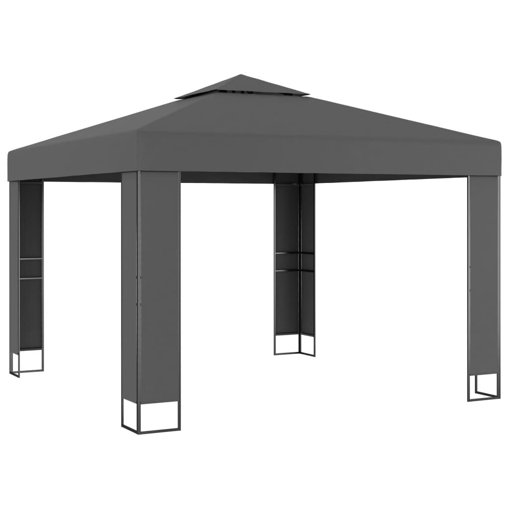 vidaXL Huvimaja kaksoiskatolla 3x3 m antrasiitti hinta ja tiedot | Puutarhapaviljongit | hobbyhall.fi