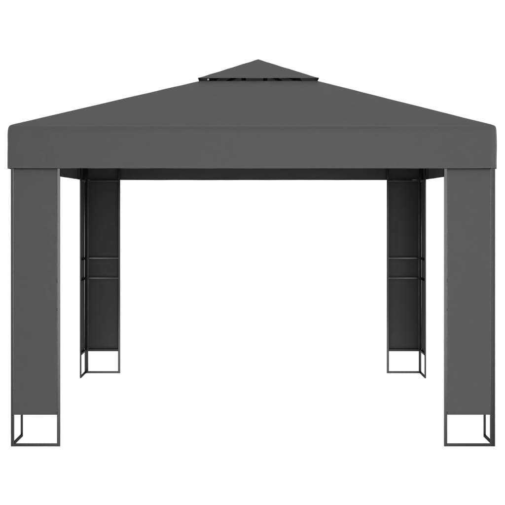 vidaXL Huvimaja kaksoiskatolla 3x3 m antrasiitti hinta ja tiedot | Puutarhapaviljongit | hobbyhall.fi