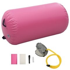 vidaXL Täytettävä voimistelurulla pumpulla 120x75 cm PVC pinkki hinta ja tiedot | Joogatarvikkeet | hobbyhall.fi