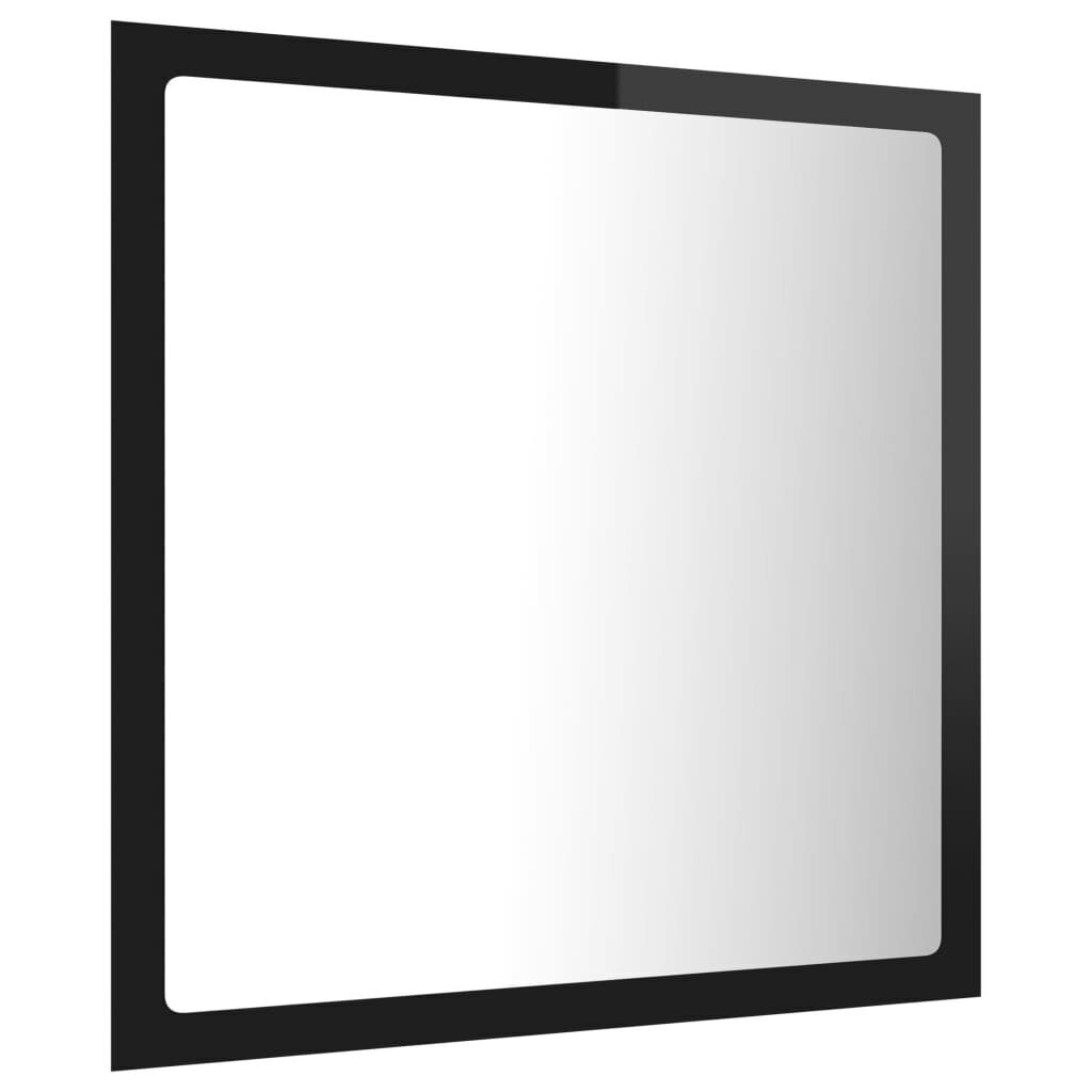 vidaXL LED-kylpyhuonepeili korkeakiilto musta 40x8,5x37 cm akryyli hinta ja tiedot | Peilit | hobbyhall.fi