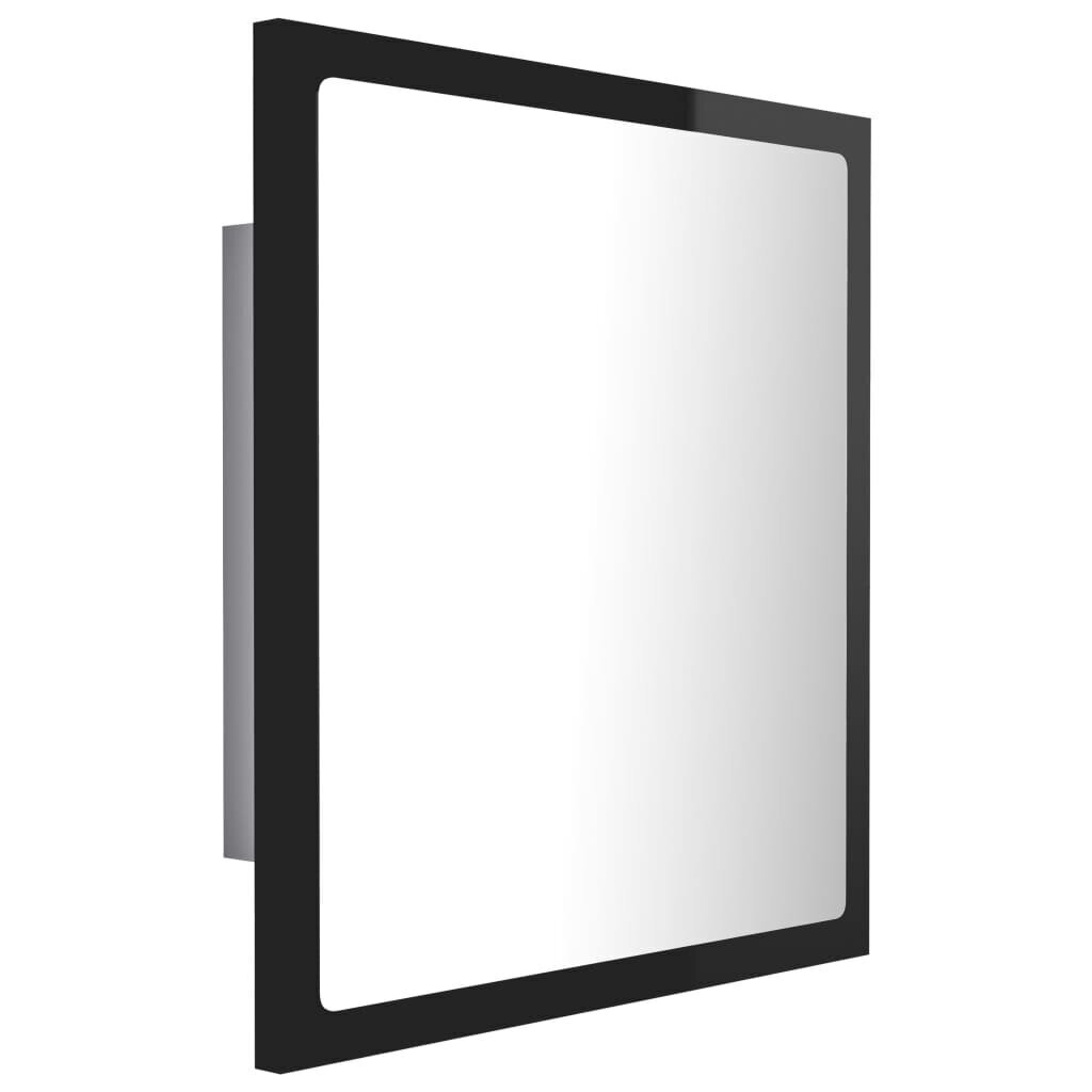 vidaXL LED-kylpyhuonepeili korkeakiilto musta 40x8,5x37 cm akryyli hinta ja tiedot | Peilit | hobbyhall.fi