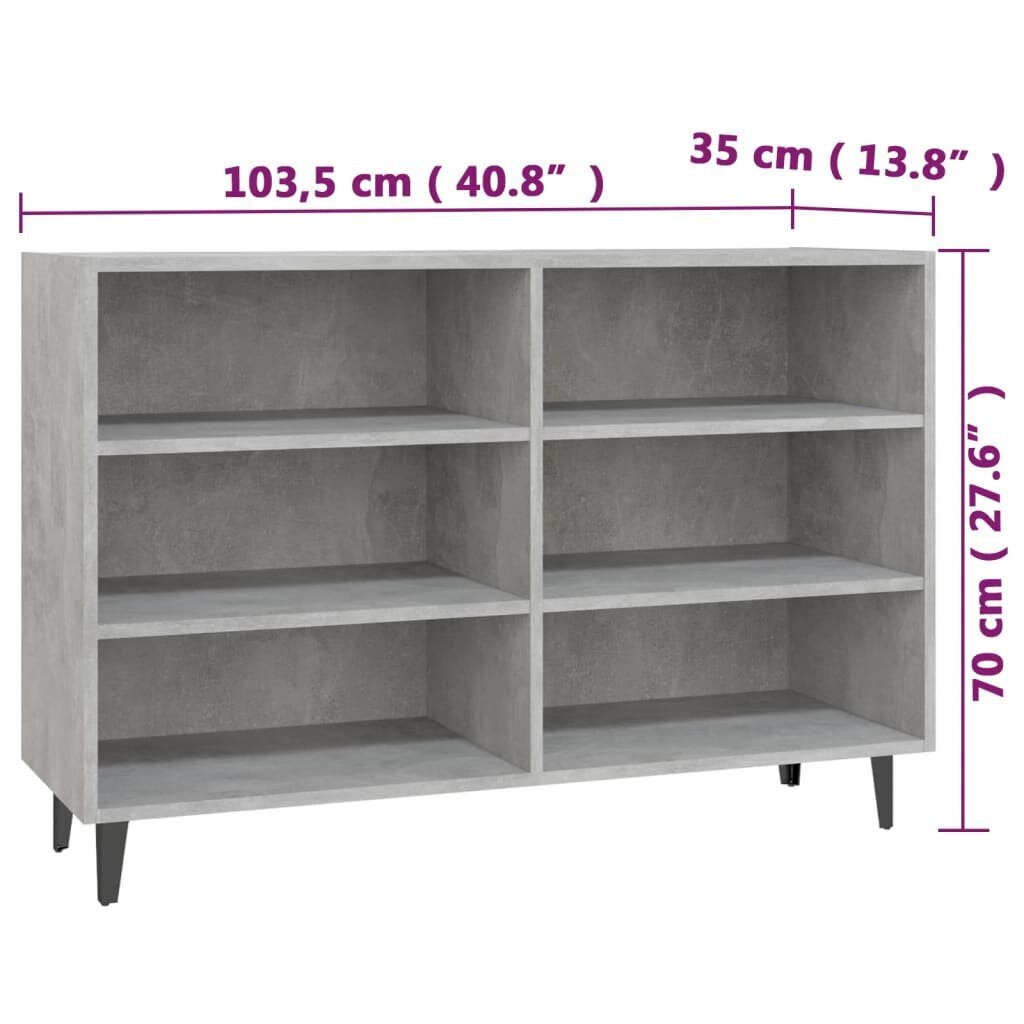 vidaXL Senkki betoninharmaa 103,5x35x70 cm lastulevy hinta ja tiedot | Olohuoneen kaapit ja lipastot | hobbyhall.fi