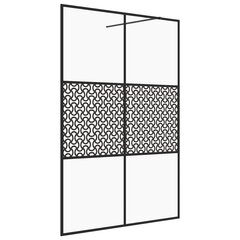 vidaXL Walk-in suihkun seinäke kirkas ESG-lasi 140x195 cm musta hinta ja tiedot | Suihkuseinät ja -ovet | hobbyhall.fi