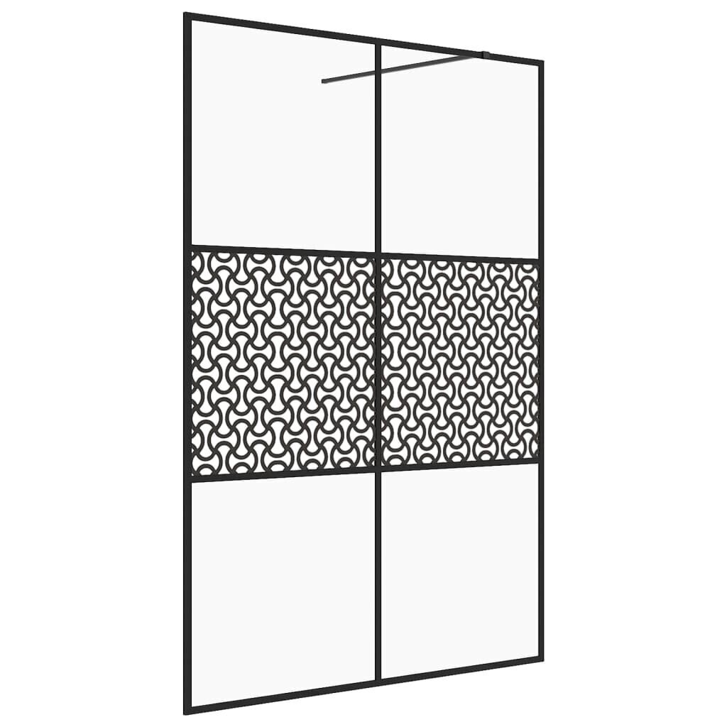 vidaXL Walk-in suihkun seinäke kirkas ESG-lasi 140x195 cm musta hinta ja tiedot | Suihkuseinät ja -ovet | hobbyhall.fi