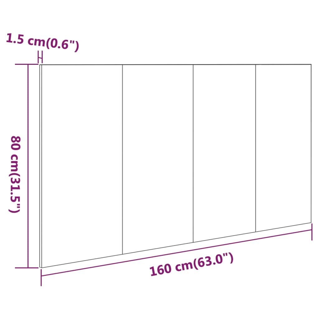 vidaXL Sängynpääty musta 160x1,5x80 cm tekninen puu hinta ja tiedot | Sängyt | hobbyhall.fi