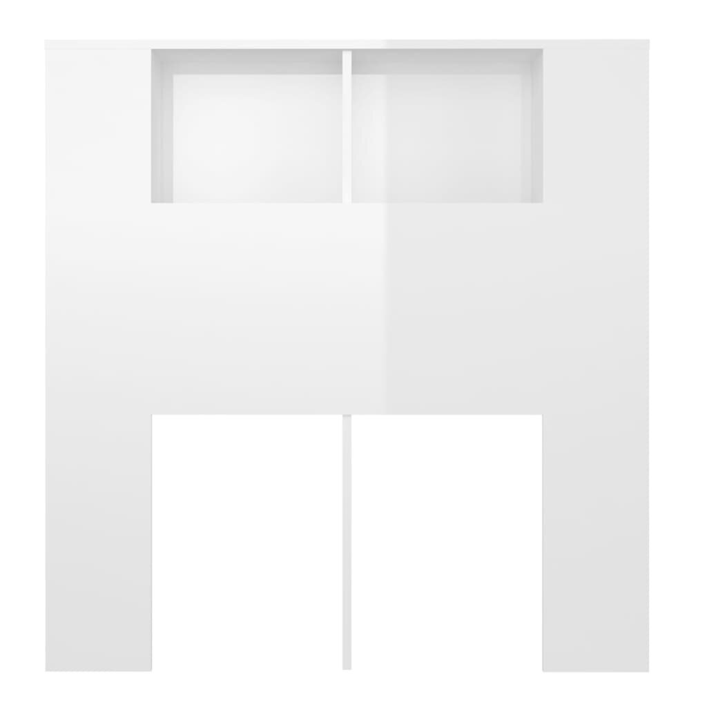 vidaXL Sängynpääty säilytystilalla korkeakiilto valk 100x18,5x104,5 cm hinta ja tiedot | Sängyt | hobbyhall.fi