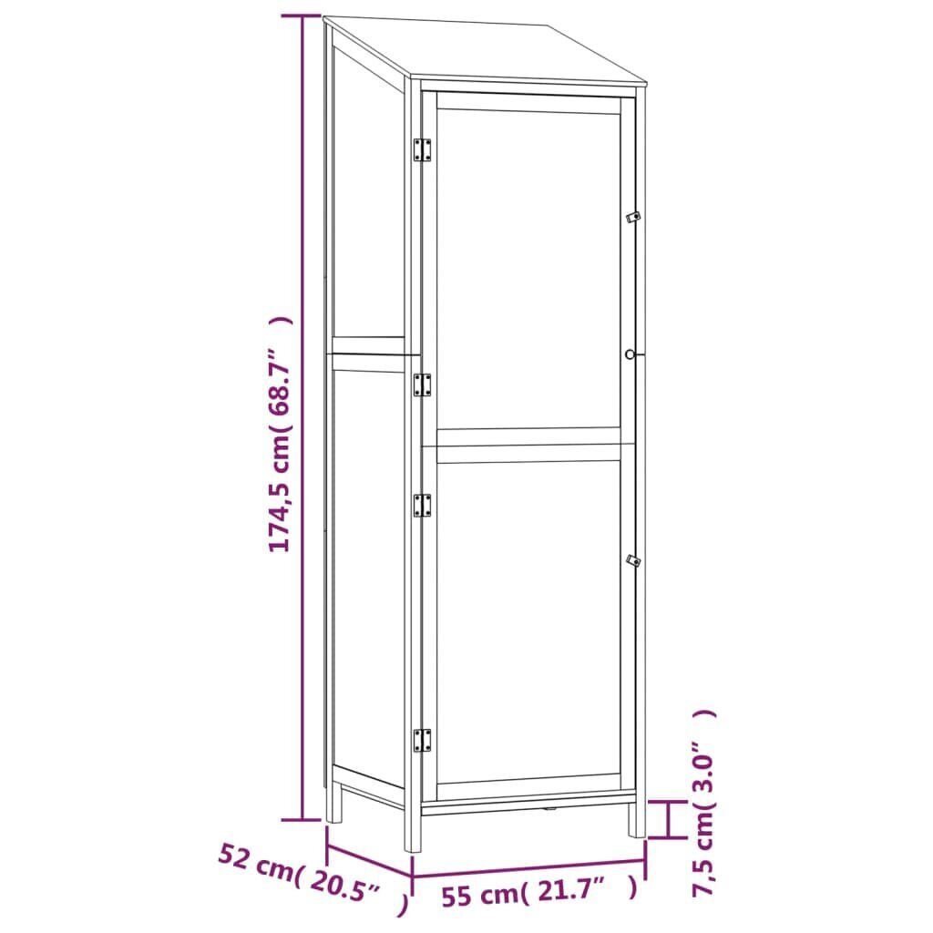 vidaXL Puutarhavaja ruskea 55x52x174,5 cm täysi kuusi hinta ja tiedot | Piharakennukset | hobbyhall.fi