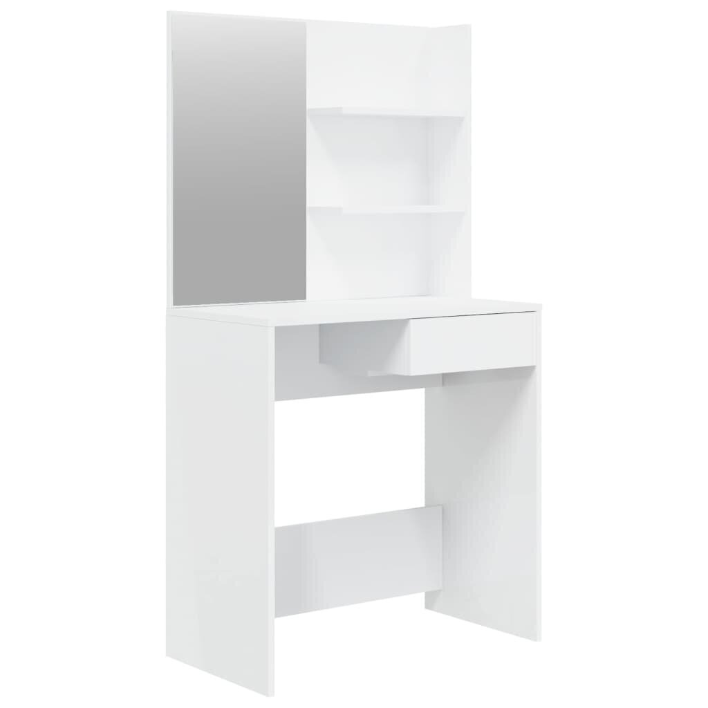 VidaXL Peilipöytä korkeakiilto valkoinen 74,5x40x141 cm hinta ja tiedot | Yöpöydät | hobbyhall.fi