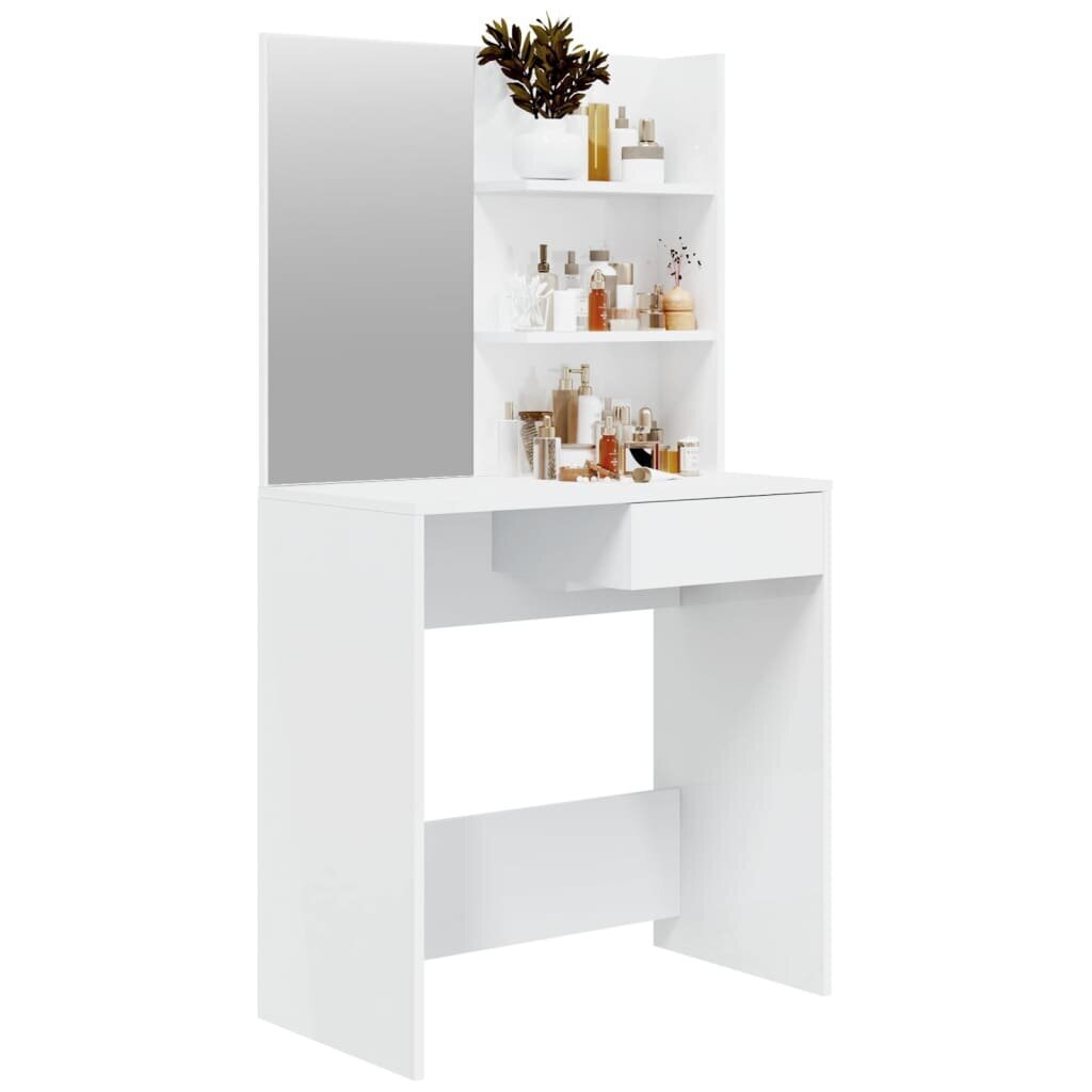 VidaXL Peilipöytä korkeakiilto valkoinen 74,5x40x141 cm hinta ja tiedot | Yöpöydät | hobbyhall.fi