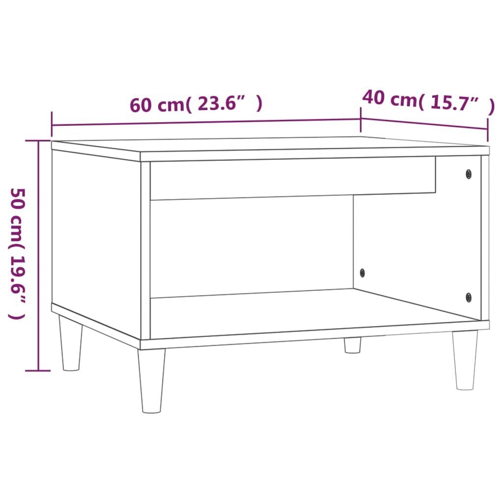 vidaXL Sohvapöytä ruskea tammi 60x50x40 cm tekninen puu hinta ja tiedot | Sohvapöydät | hobbyhall.fi