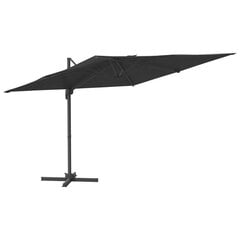vidaXL Riippuva aurinkovarjo alumiinipylväällä musta 400x300 cm hinta ja tiedot | Aurinkovarjot ja markiisit | hobbyhall.fi