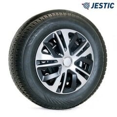 4× Jestic 16" hubcap Musta hinta ja tiedot | Pölykapselit | hobbyhall.fi