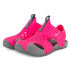 Nike Sunray Protect 2 sandaalit tytöille, neon pinkki-harmaa, hyper pinkki / fuksia hinta ja tiedot | Lasten sandaalit | hobbyhall.fi