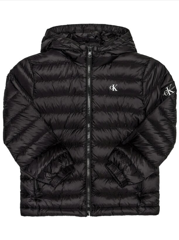 Calvin Klein kevät/syystakki pojille, musta, CK Light Down Jacket IB0IB00554 BEH hinta ja tiedot | Poikien takit | hobbyhall.fi