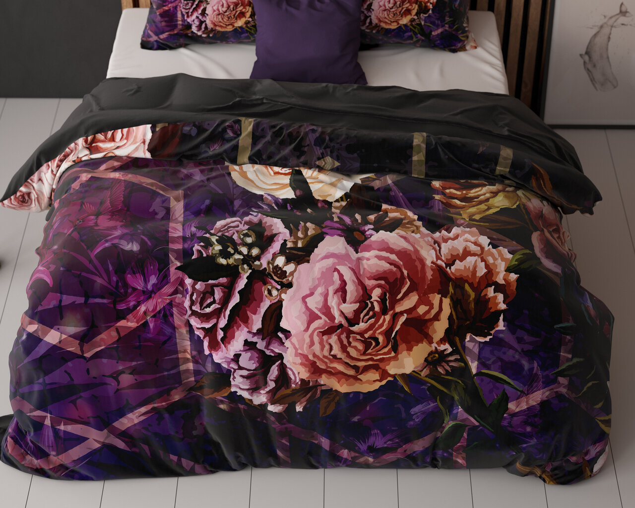 Pussilakanasetti Marise, 240x220cm, violetti hinta ja tiedot | Pussilakanat | hobbyhall.fi