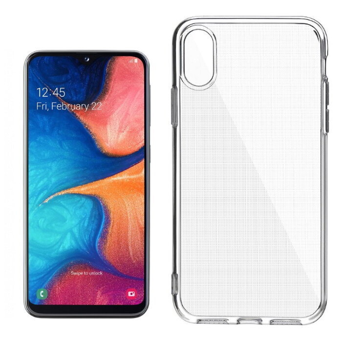 TakeMe "Clear" series Transparent 2mm thin back cover case for Samsung Galaxy A20e (A202F) hinta ja tiedot | Puhelimen kuoret ja kotelot | hobbyhall.fi