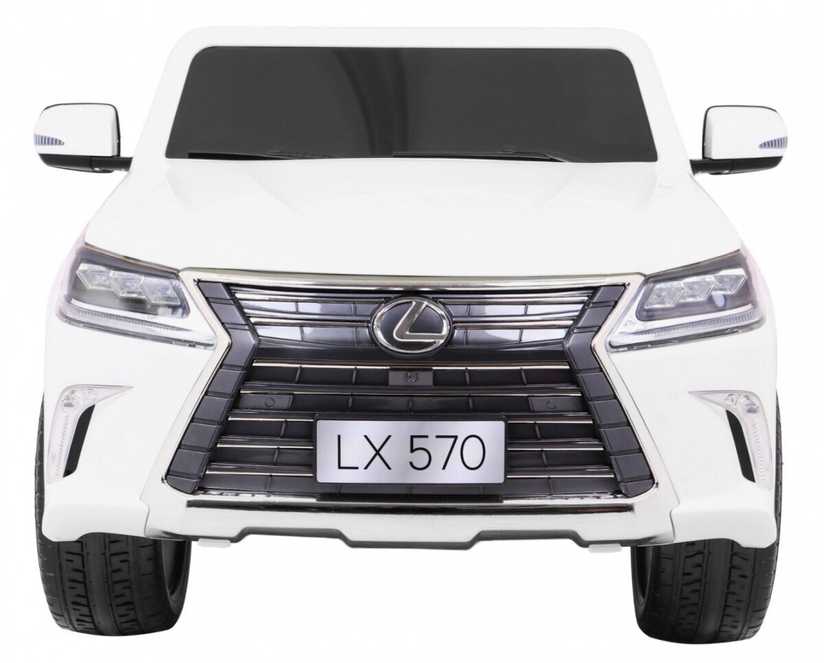 Lexus LX570 sähköinen kaksipaikkainen lastenauto, valkoinen hinta ja tiedot | Lasten sähköautot | hobbyhall.fi