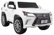 Lexus LX570 sähköinen kaksipaikkainen lastenauto, valkoinen hinta ja tiedot | Lasten sähköautot | hobbyhall.fi