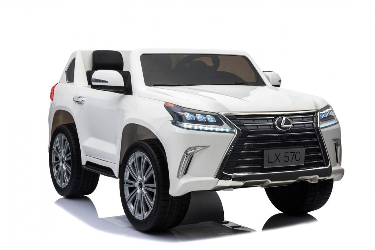 Lexus LX570 sähköinen kaksipaikkainen lastenauto, valkoinen hinta ja tiedot | Lasten sähköautot | hobbyhall.fi