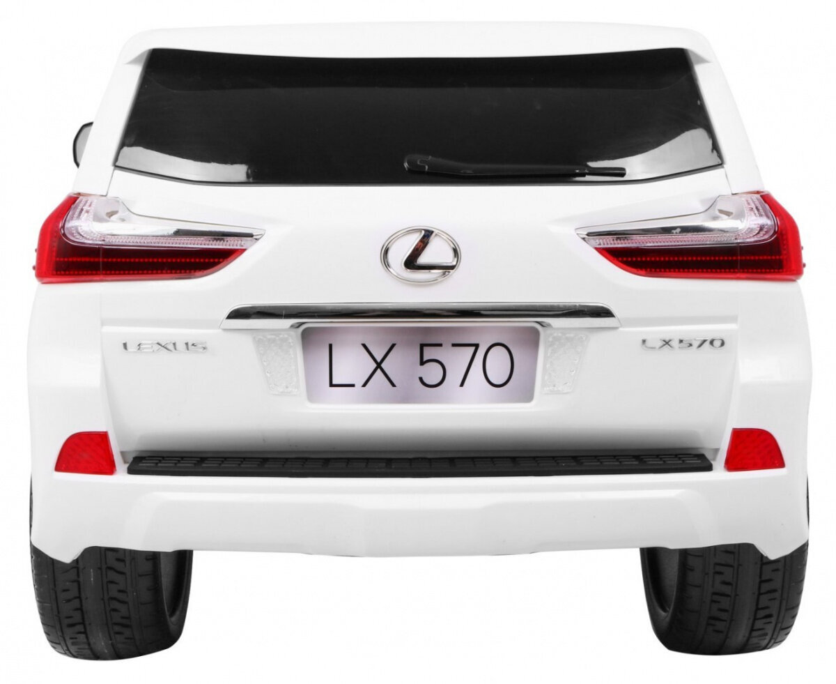 Lexus LX570 sähköinen kaksipaikkainen lastenauto, valkoinen hinta ja tiedot | Lasten sähköautot | hobbyhall.fi