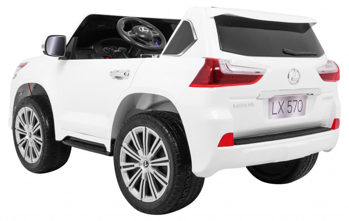 Lexus LX570 sähköinen kaksipaikkainen lastenauto, valkoinen hinta ja tiedot | Lasten sähköautot | hobbyhall.fi