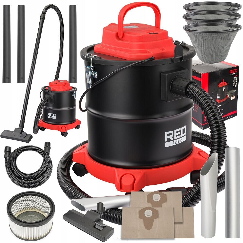 Sähköinen tuhka/pölynimuri puhallustoiminnolla, 3in1, 20L, 2000W, RedTechnic hinta ja tiedot | Teolliset pölynimurit | hobbyhall.fi